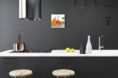 Horloge murale en verre Pamplemousse