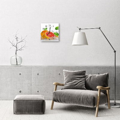 Horloge murale en verre Pamplemousse