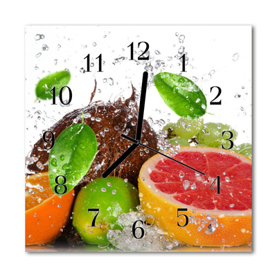 Horloge murale en verre Fruits