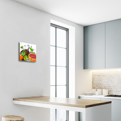 Horloge murale en verre Fruits