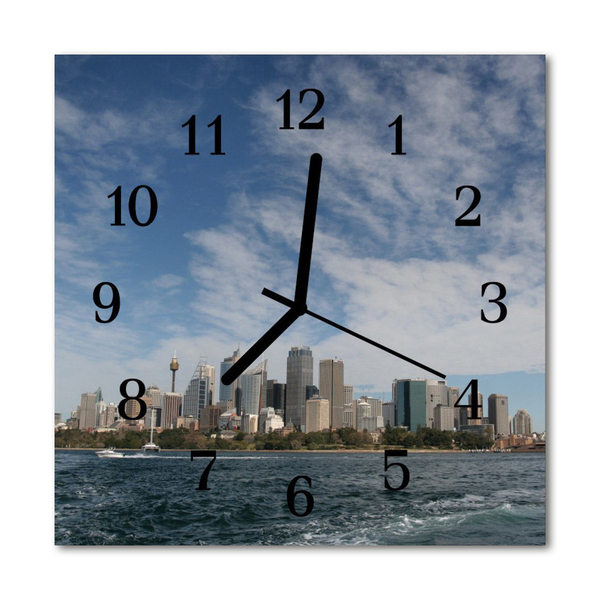 Horloge murale en verre Ville