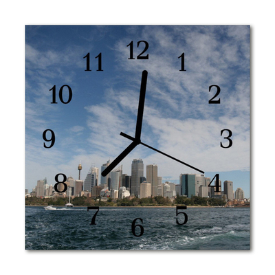 Horloge murale en verre Ville