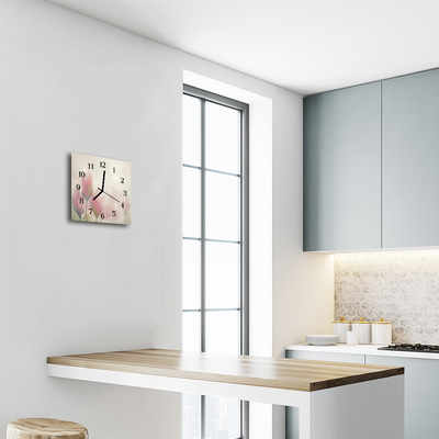 Horloge murale en verre Fleurs