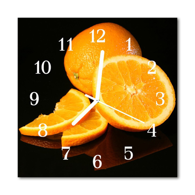 Horloge murale en verre Oranges