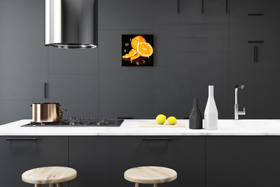 Horloge murale en verre Oranges