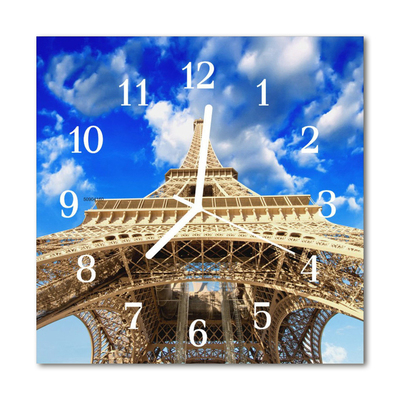 Horloge murale en verre Tour eiffel