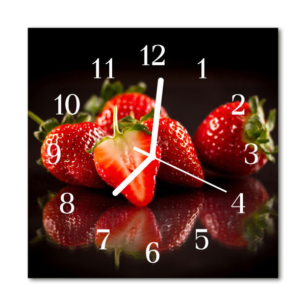 Horloge murale en verre Fraises
