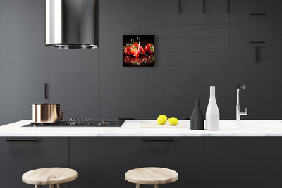 Horloge murale en verre Fraises