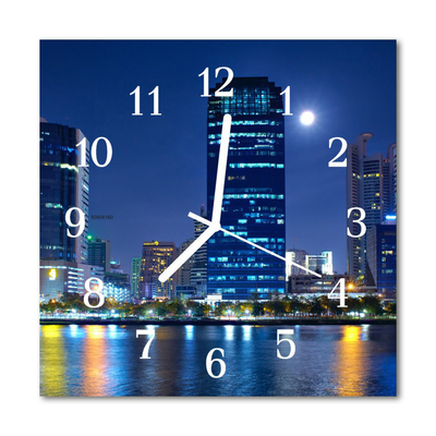 Horloge murale en verre Nuit de la ville