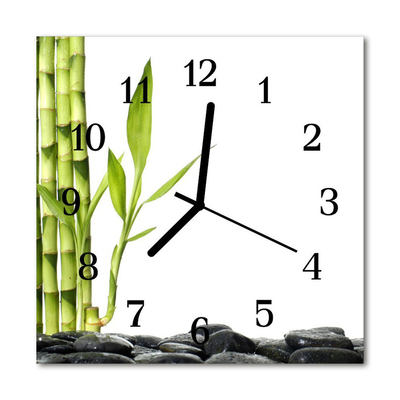 Horloge murale en verre Bambou