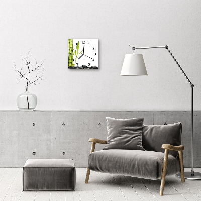 Horloge murale en verre Bambou