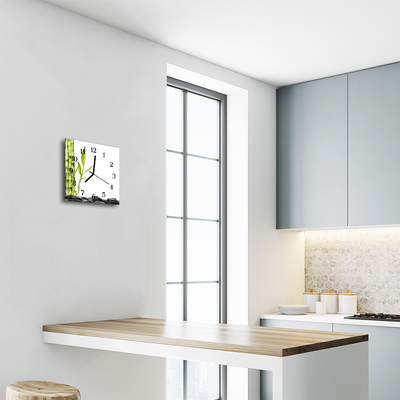 Horloge murale en verre Bambou