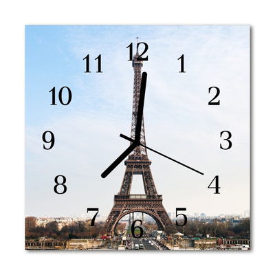 Horloge murale en verre Tour eiffel