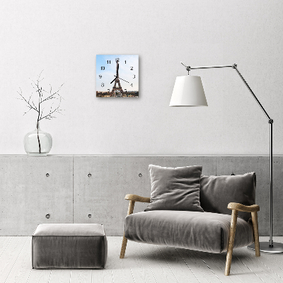 Horloge murale en verre Tour eiffel