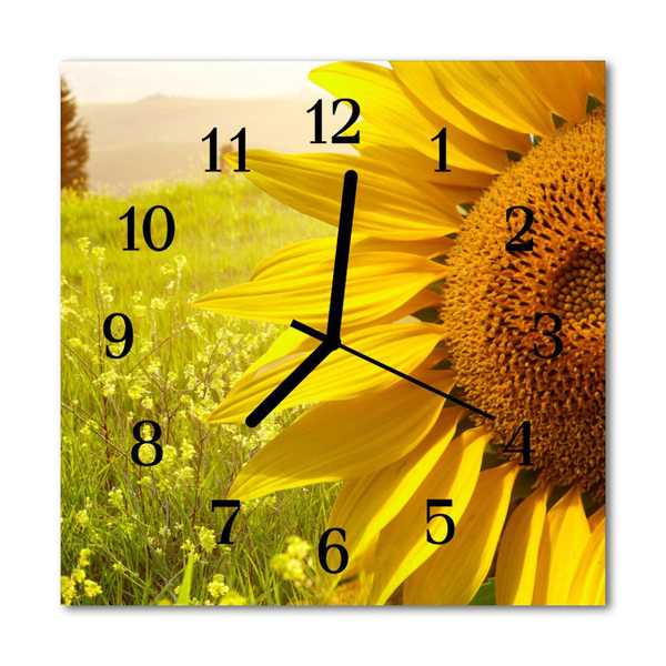 Horloge murale en verre Tournesol