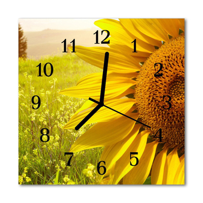 Horloge murale en verre Tournesol