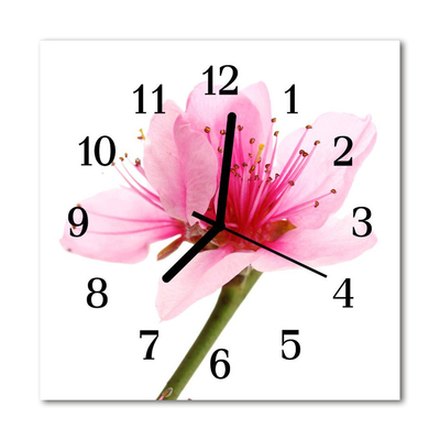 Horloge murale en verre Fleur