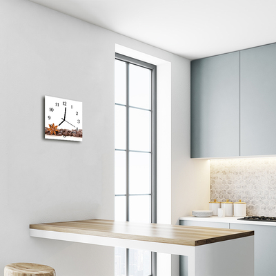 Horloge murale en verre Café en grains
