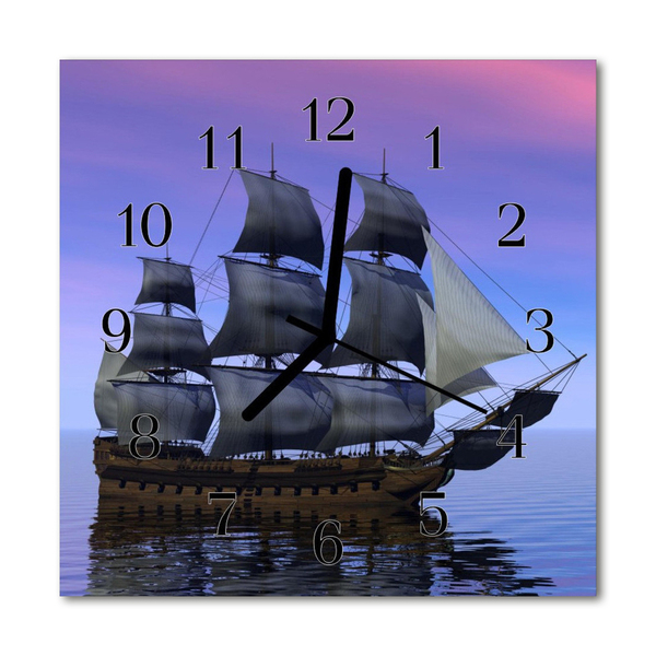 Horloge murale en verre Navigation à voile