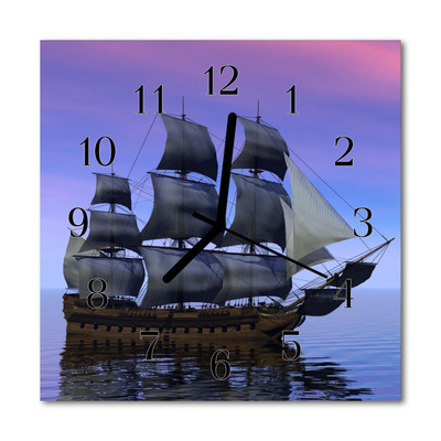Horloge murale en verre Navigation à voile
