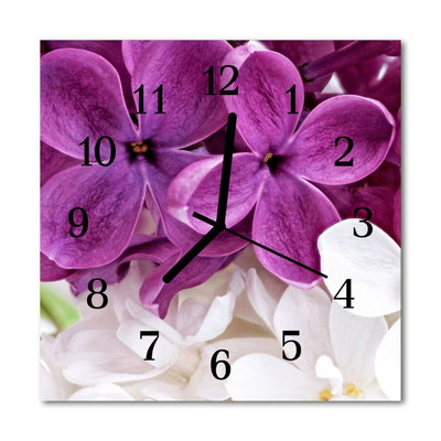 Horloge murale en verre Fleurs