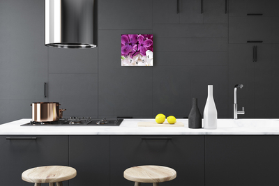Horloge murale en verre Fleurs