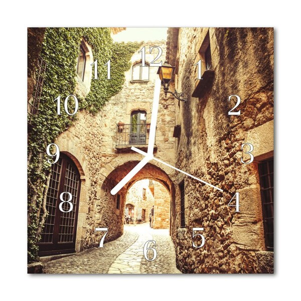 Horloge murale en verre Ruelle