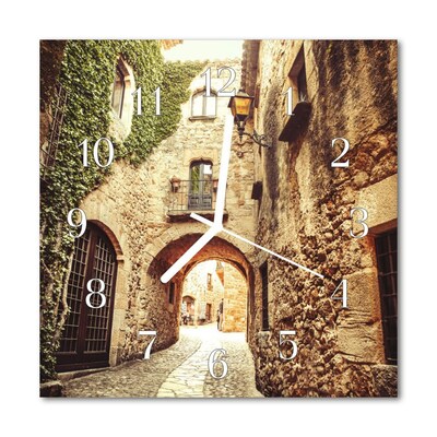 Horloge murale en verre Ruelle