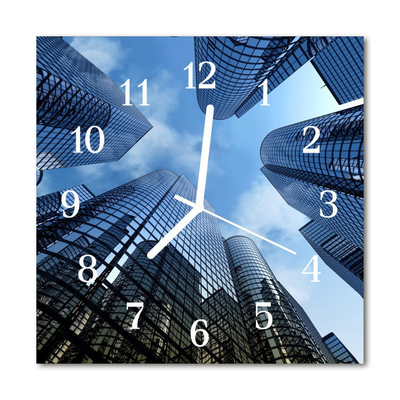 Horloge murale en verre Bâtiments en verre