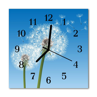 Horloge murale en verre Pissenlits
