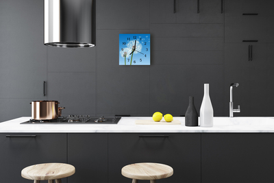 Horloge murale en verre Pissenlits