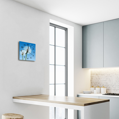 Horloge murale en verre Pissenlits