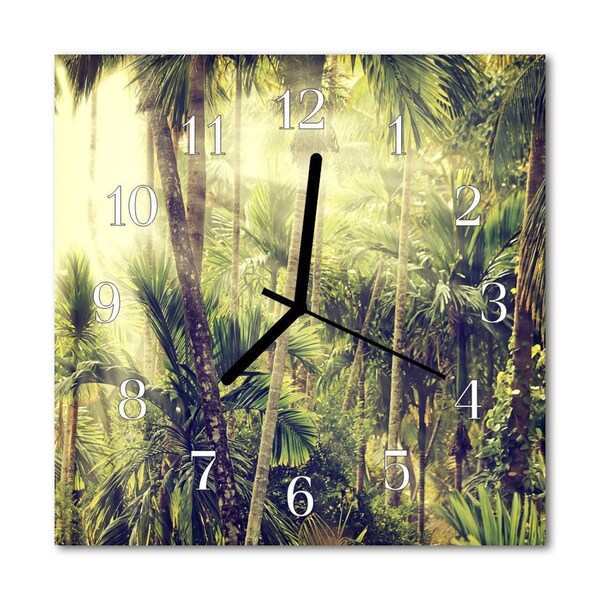 Horloge murale en verre Palmiers