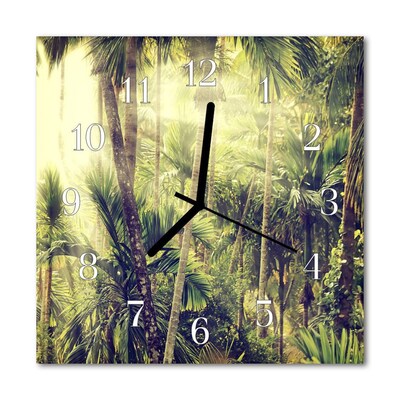Horloge murale en verre Palmiers