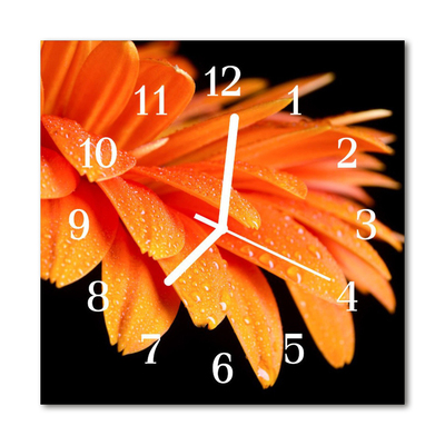 Horloge murale en verre Gerbera