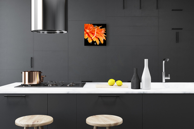 Horloge murale en verre Gerbera