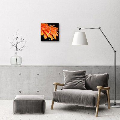 Horloge murale en verre Gerbera