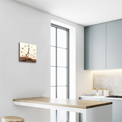 Horloge murale en verre Café en grains