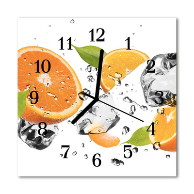 Horloge murale en verre Oranges