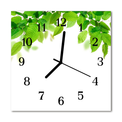 Horloge murale en verre Feuilles
