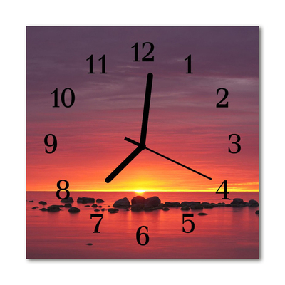 Horloge murale en verre Coucher du soleil