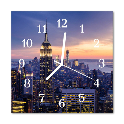 Horloge murale en verre Ville