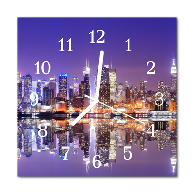 Horloge murale en verre Ville