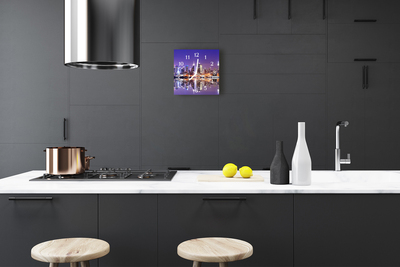 Horloge murale en verre Ville