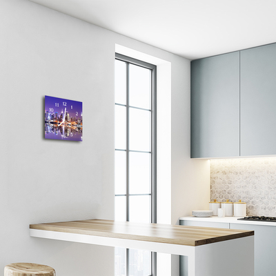 Horloge murale en verre Ville