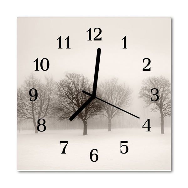Horloge murale en verre Hiver