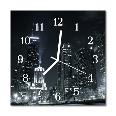 Horloge murale en verre Ville