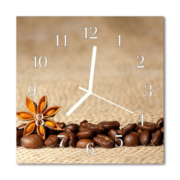 Horloge murale en verre Café en grains