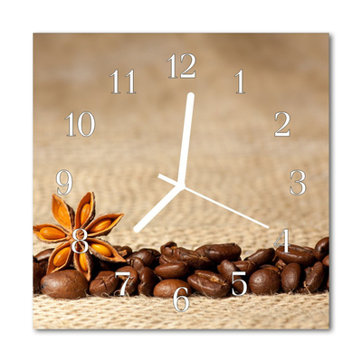 Horloge murale en verre Café en grains