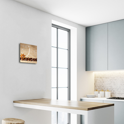 Horloge murale en verre Café en grains